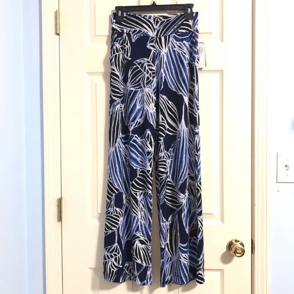 Clara Sun Woo Pants - NWT Clara Sun Woo Blue/White Patterned Pants